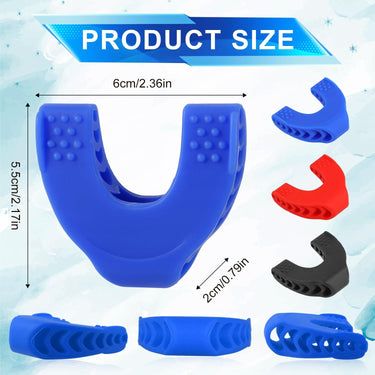 3Pcs Silicone Jaw Exerciser for Men & Women, 3 Resistance Level Jawline Trainer Strengthener & Tighten Facial Muscle Jaw Shaper Toner for Beginner Intermediate Advanced User (Black, Red, Blue)